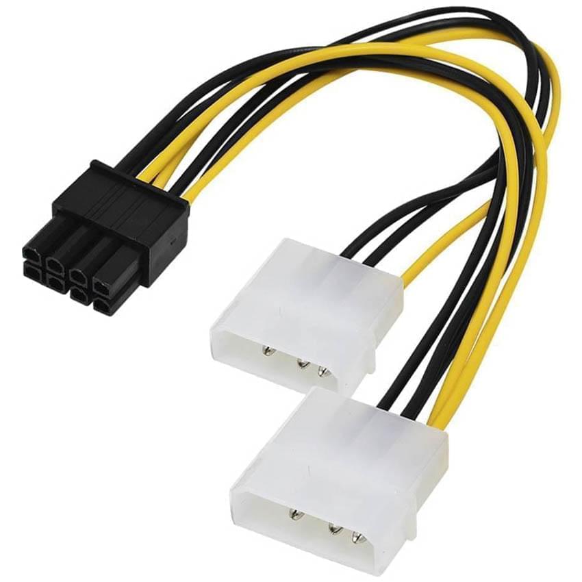 Adaptador 2 Molex a 1 Pci-E 8 Pines Para Vga Nisuta Ns-Ad824V